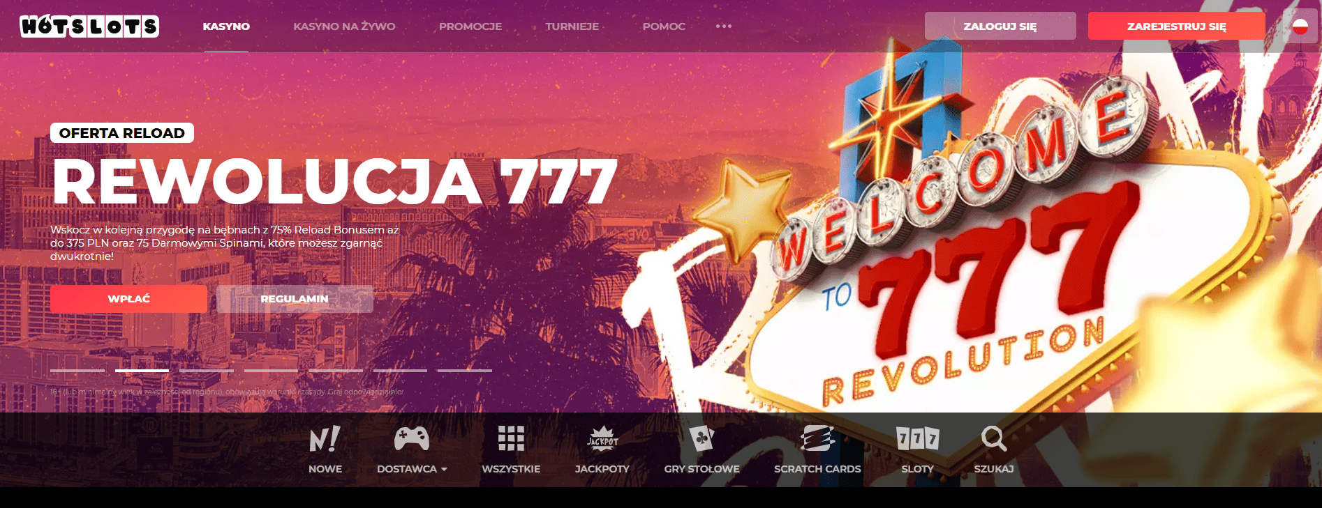 Strona główna kasyna HotSlots